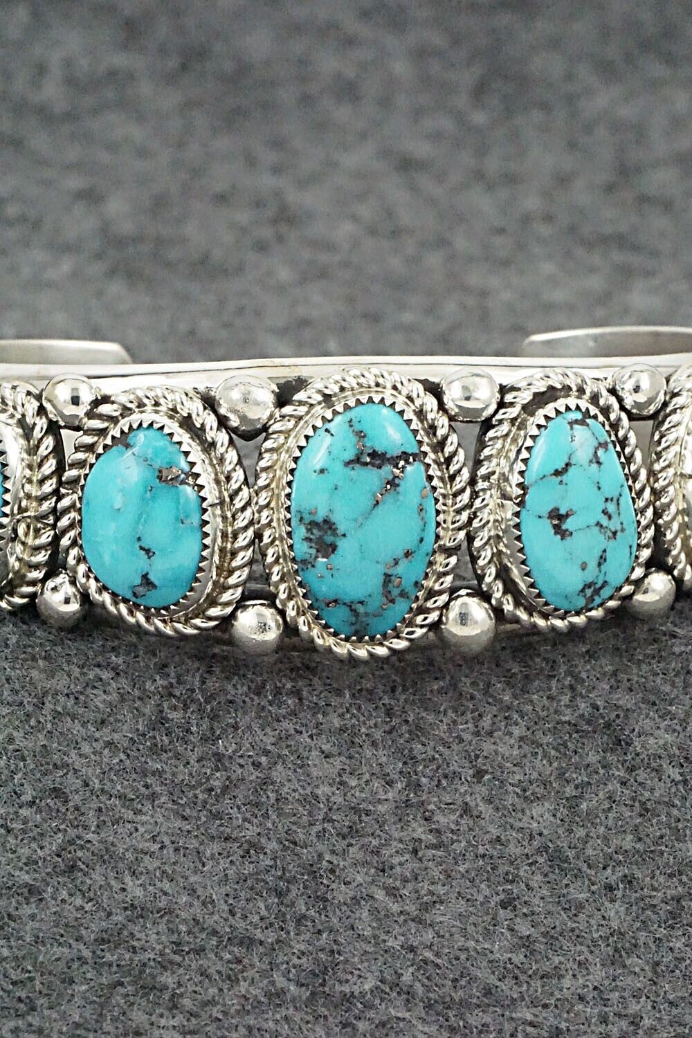 Turquoise & Sterling Silver Bracelet - Leslie Nez