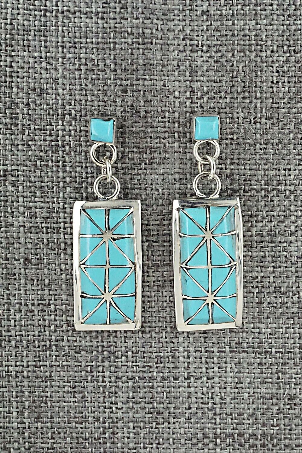 Turquoise & Sterling Silver Earrings - Gloria Tucson