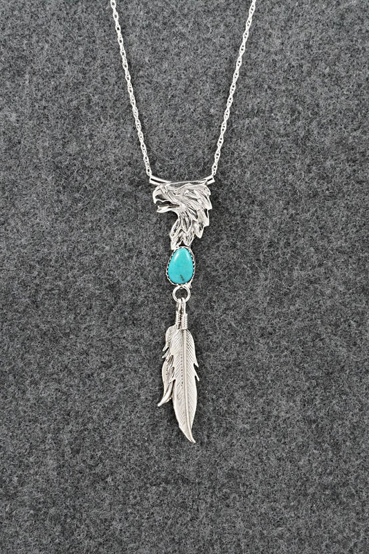 Turquoise & Sterling Silver Necklace - Genevieve Francisco