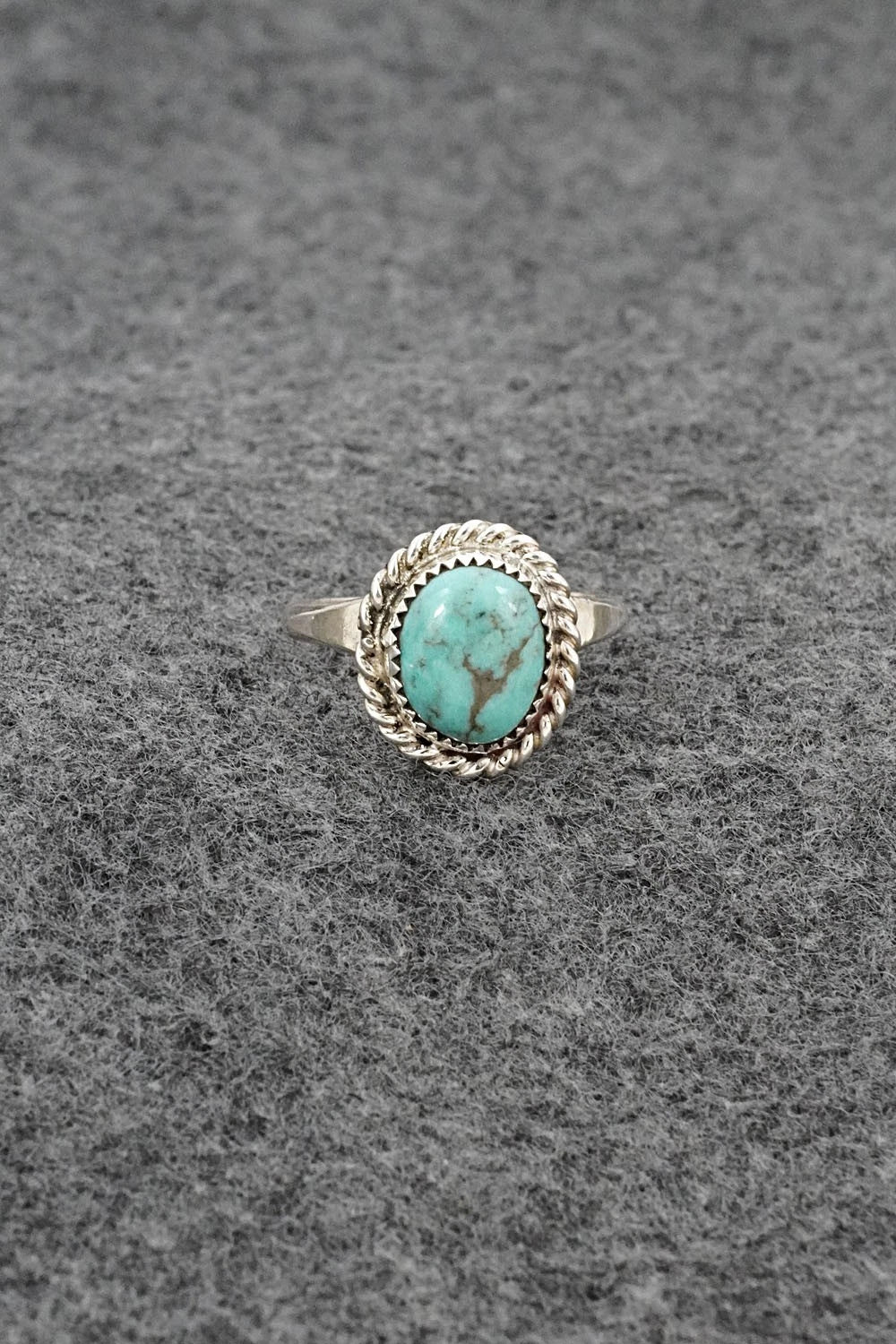 Turquoise & Sterling Silver Ring - Darius Arviso - Size 8