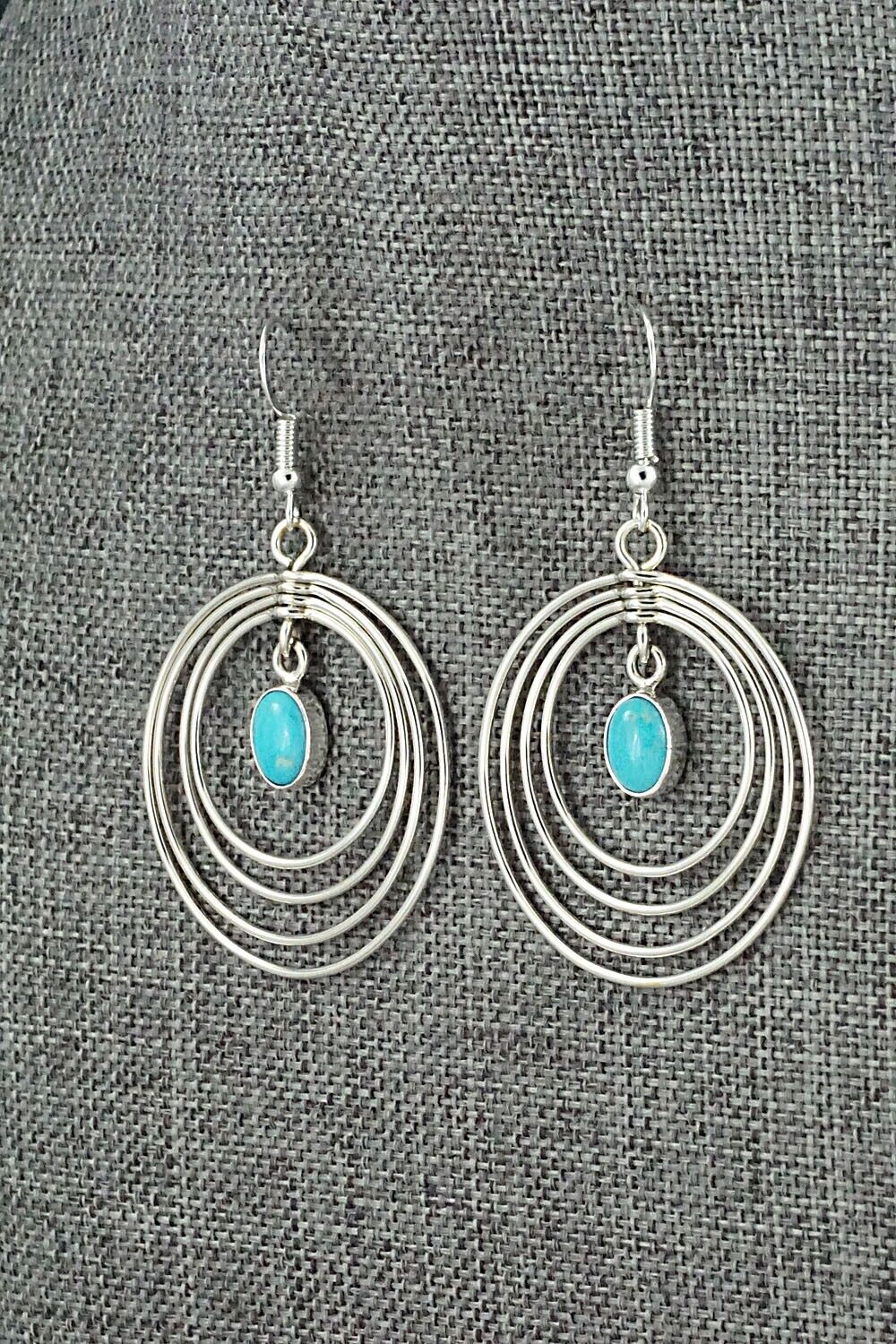 Turquoise and Sterling Silver Earrings - Edith Kee