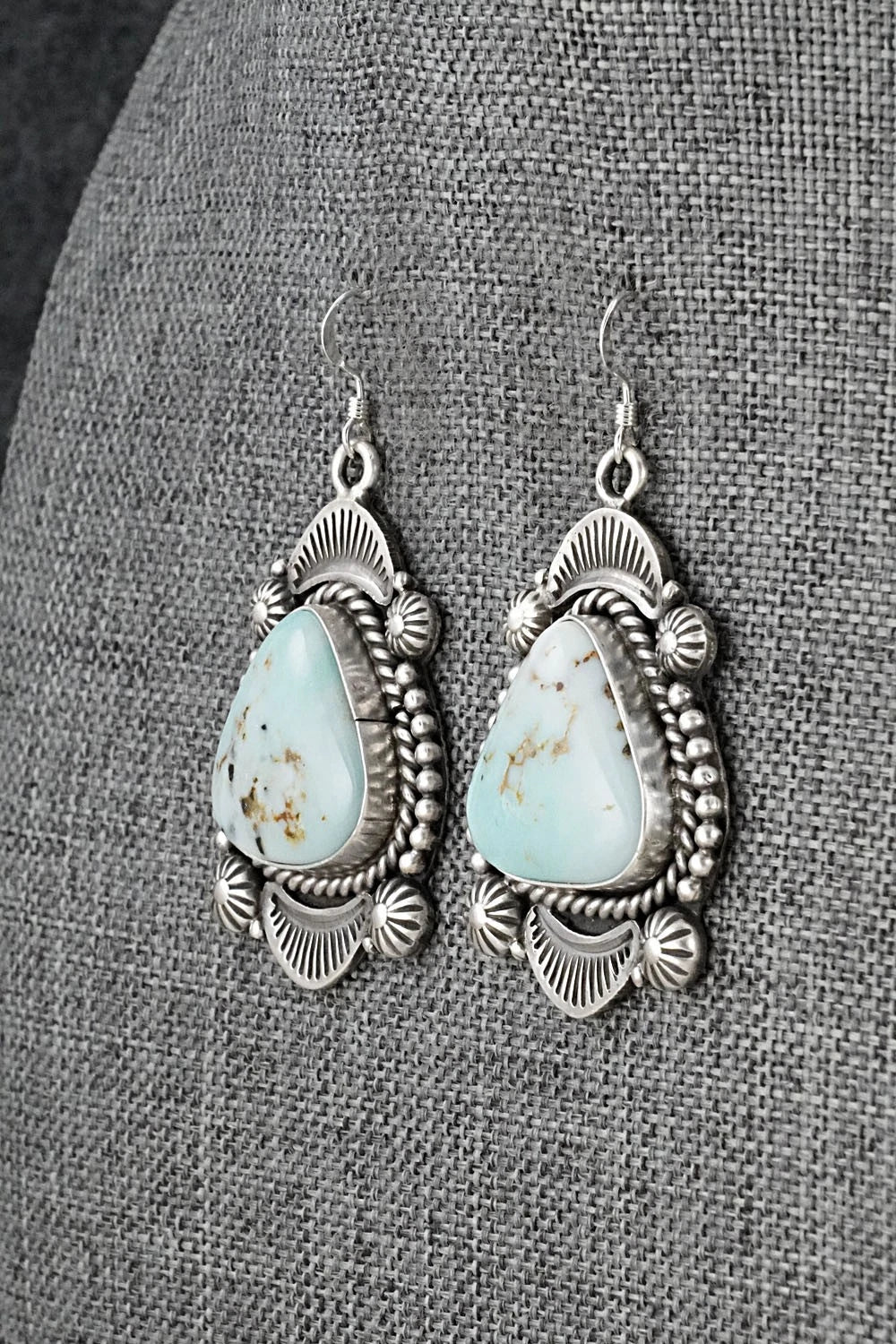Turquoise & Sterling Silver Necklace and Earrings Set - Rosita Calladitto