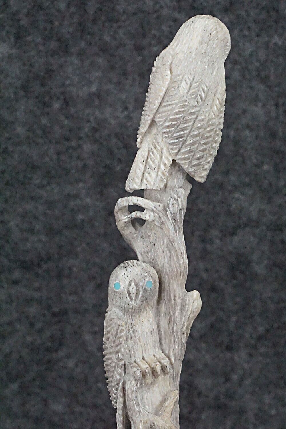 Owls Nesting Zuni Fetish Carving - Destry Siutza