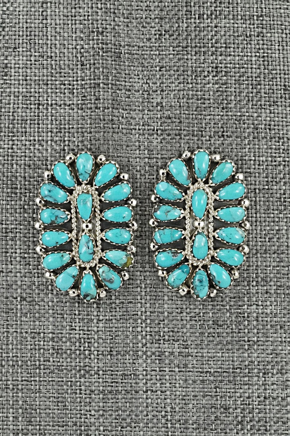 Turquoise & Sterling Silver Earrings - Gerald Mitchell