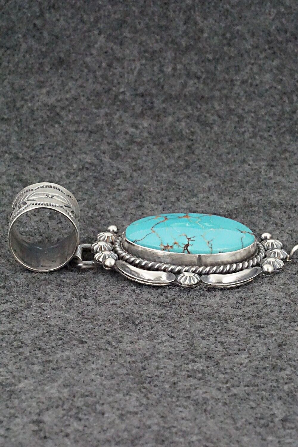 Turquoise & Sterling Silver Pendant - Raymond Delgarito