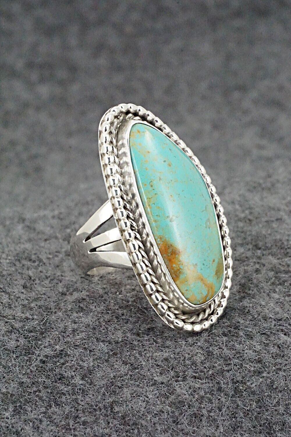 Turquoise & Sterling Silver Ring - Andrew Vandever - Size 7