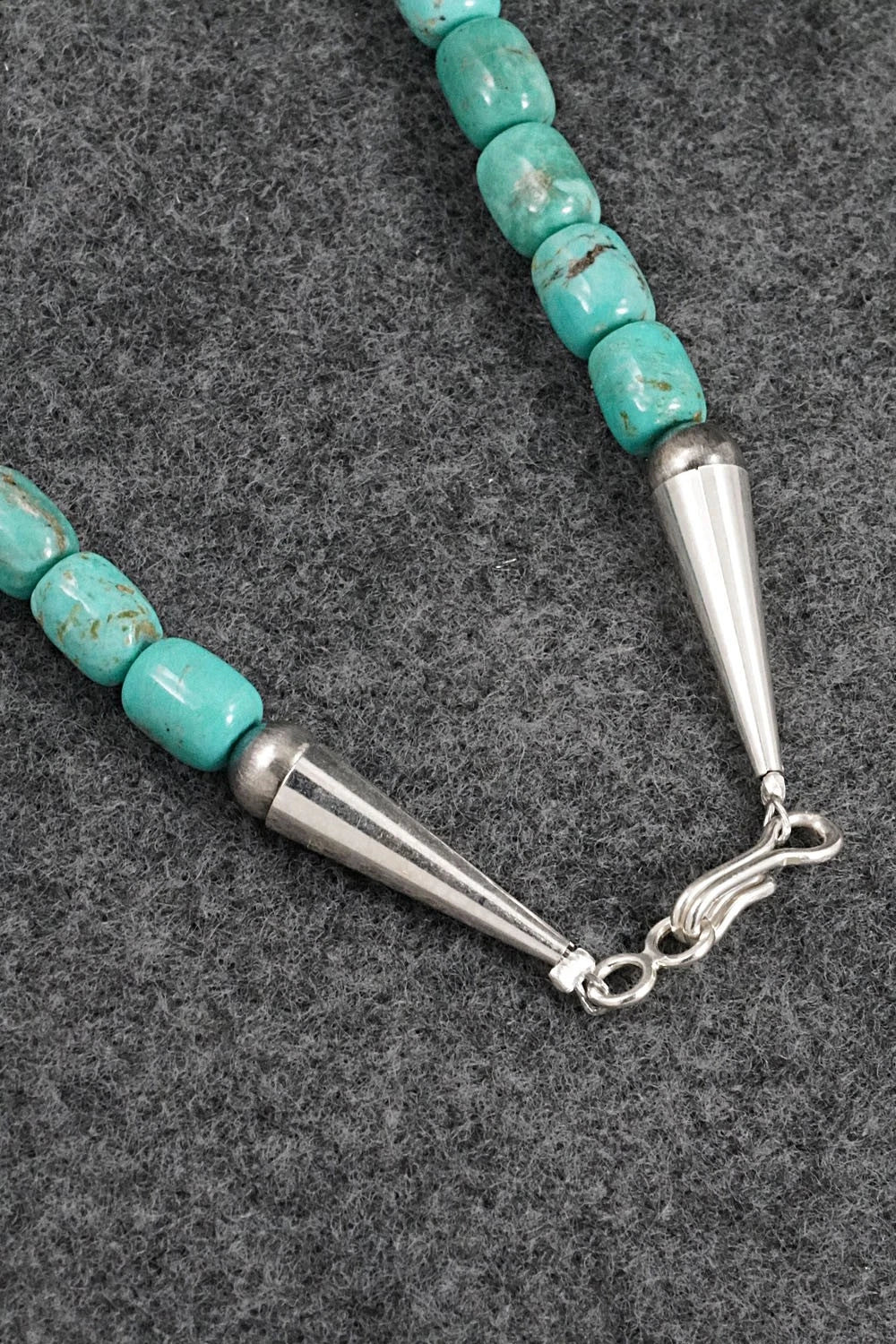 Turquoise & Sterling Silver Necklace 18" - Doreen Jake