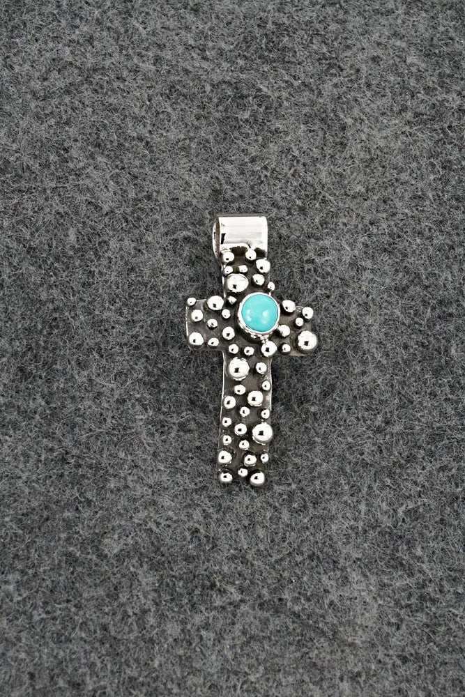 Turquoise & Sterling Silver Pendant - Akee Douglas