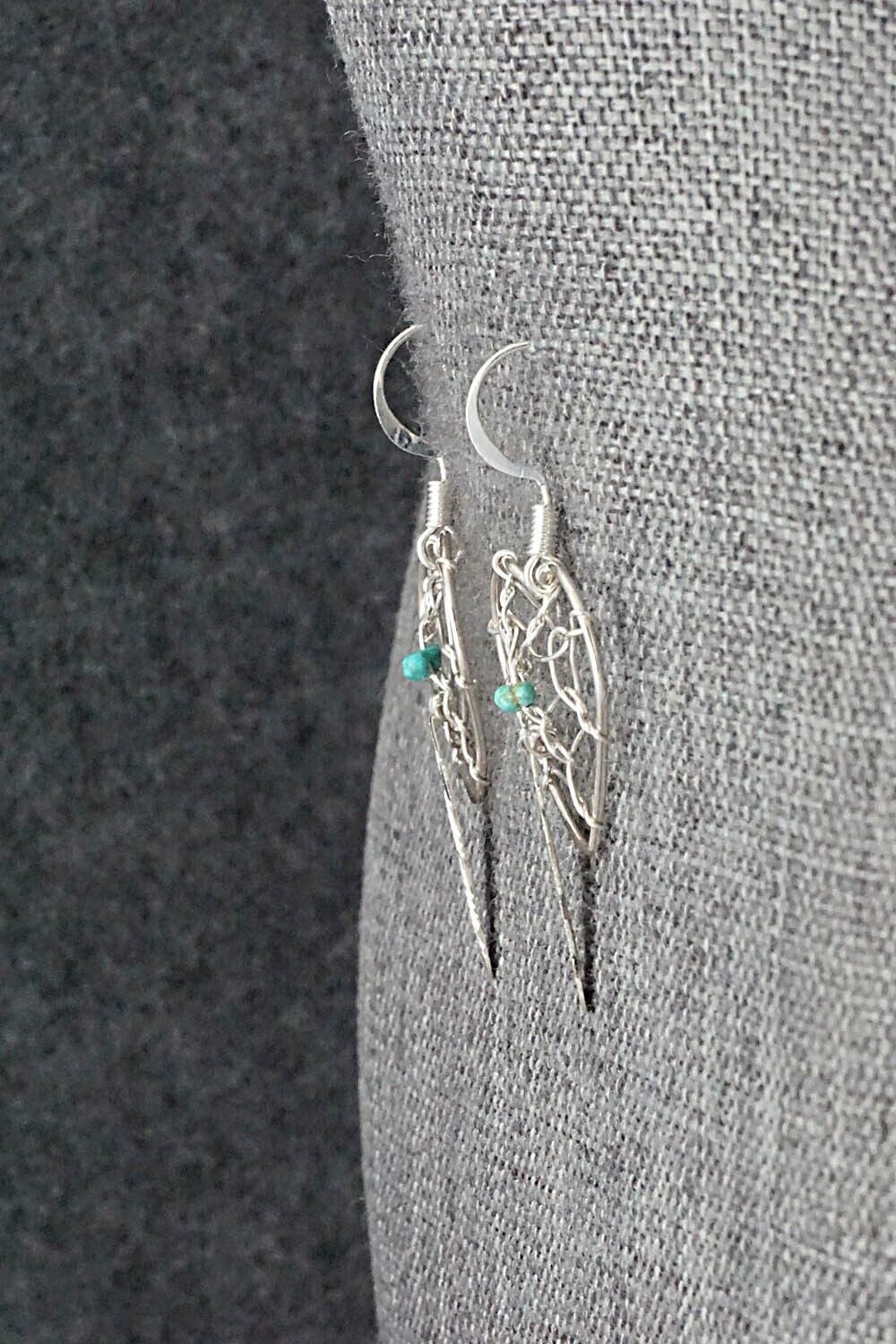 Turquoise & Sterling Silver Earrings - Helena Yazzie