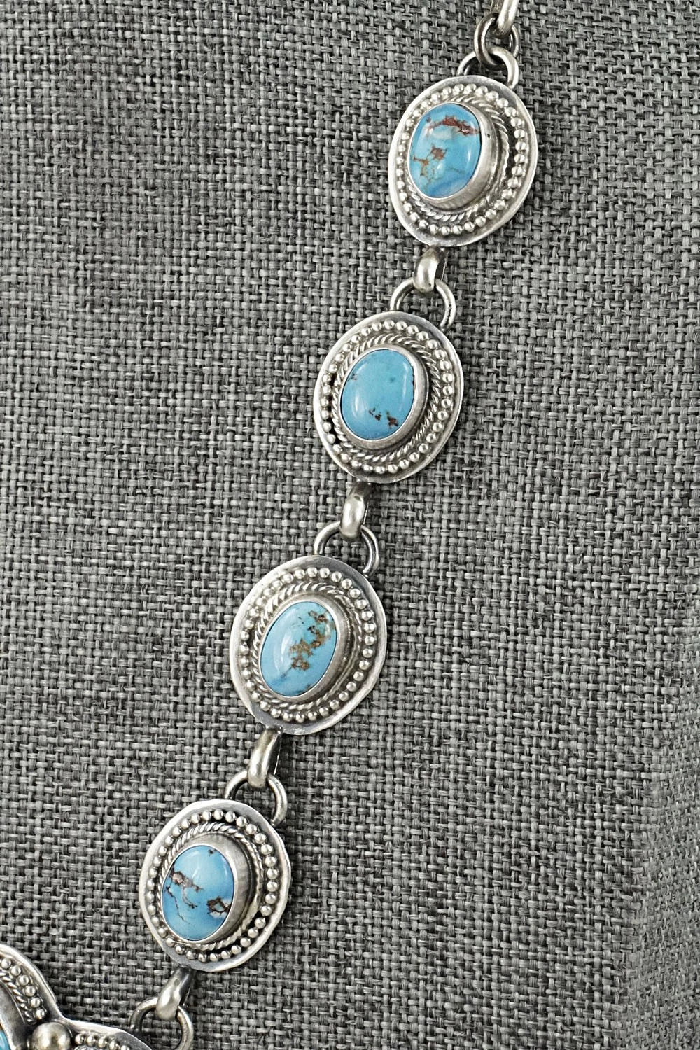 Turquoise & Sterling Silver Necklace and Earrings Set - Kathleen Livingston