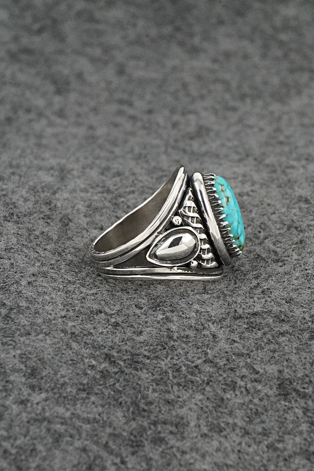 Turquoise & Sterling Silver Ring - Derrick Gordon - Size 8