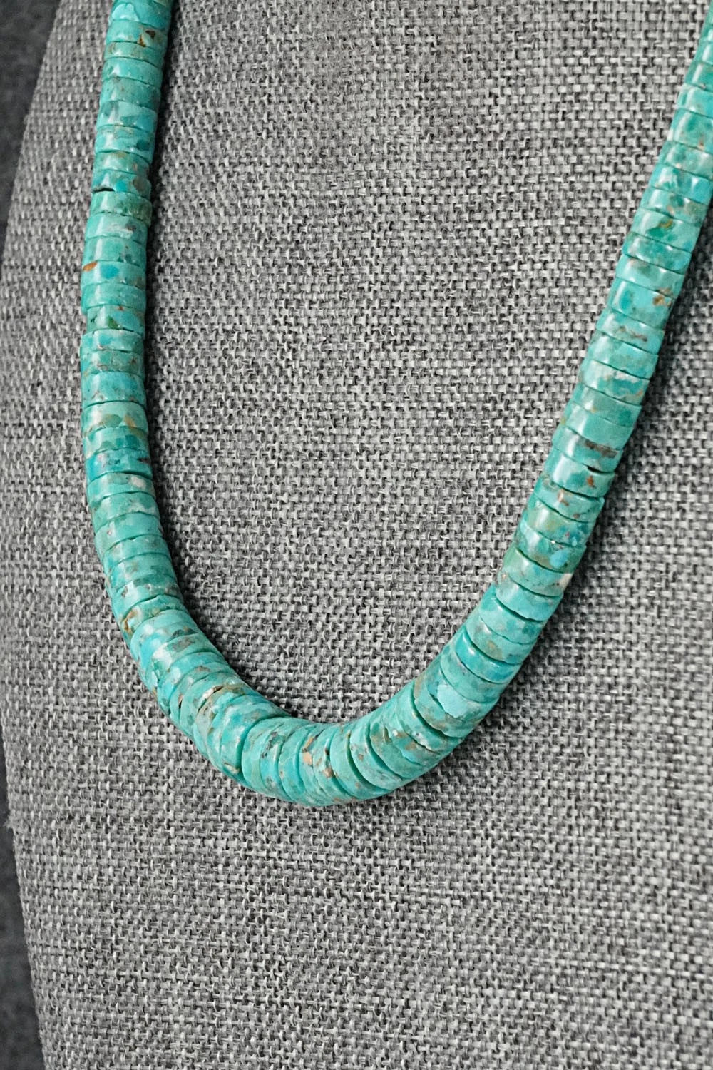 Turquoise & Sterling Silver Necklace 18" - Doreen Jake