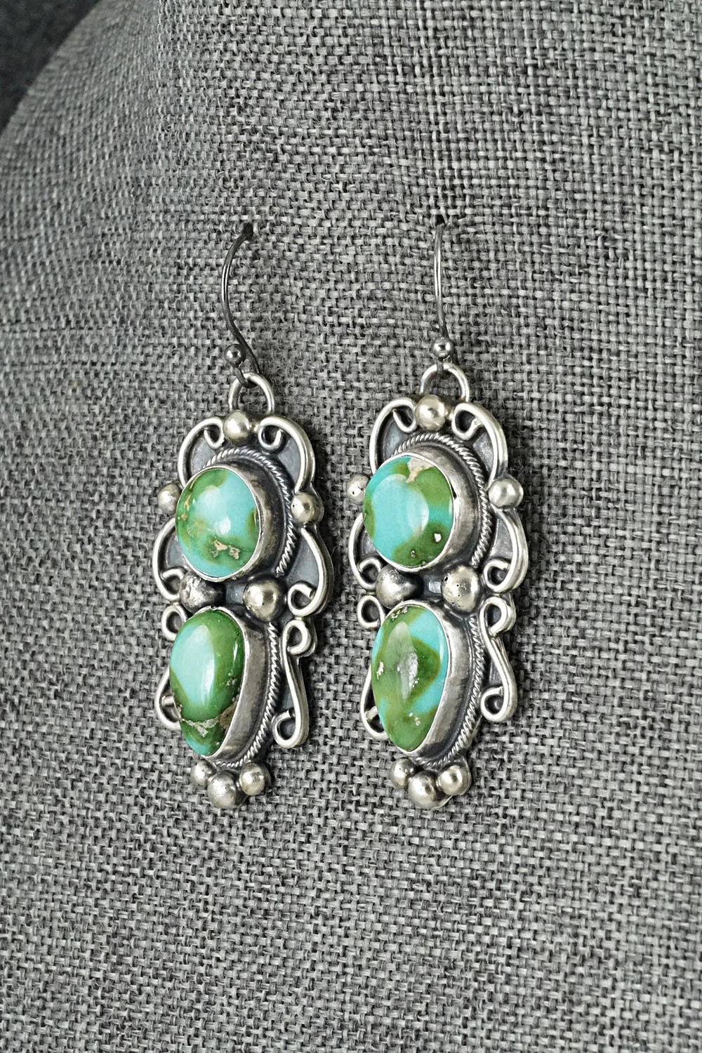 Turquoise & Sterling Silver Necklace and Earrings Set - Kathleen Livingston