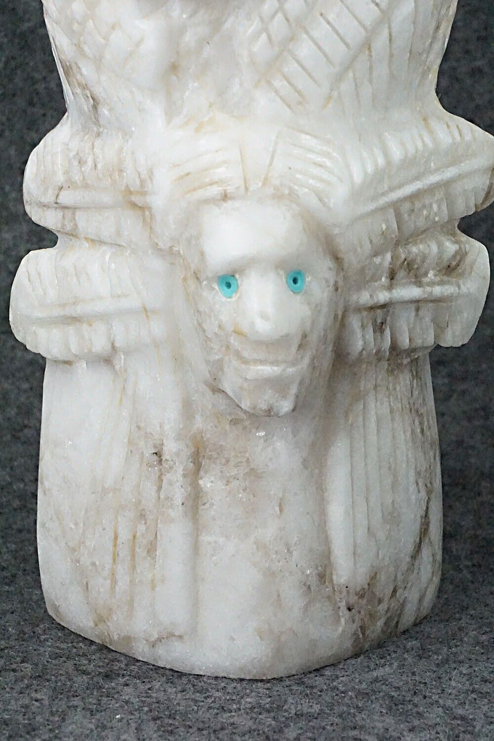 Eagle, Buffalo & Chief Navajo Fetish Carving - Ben Livingston