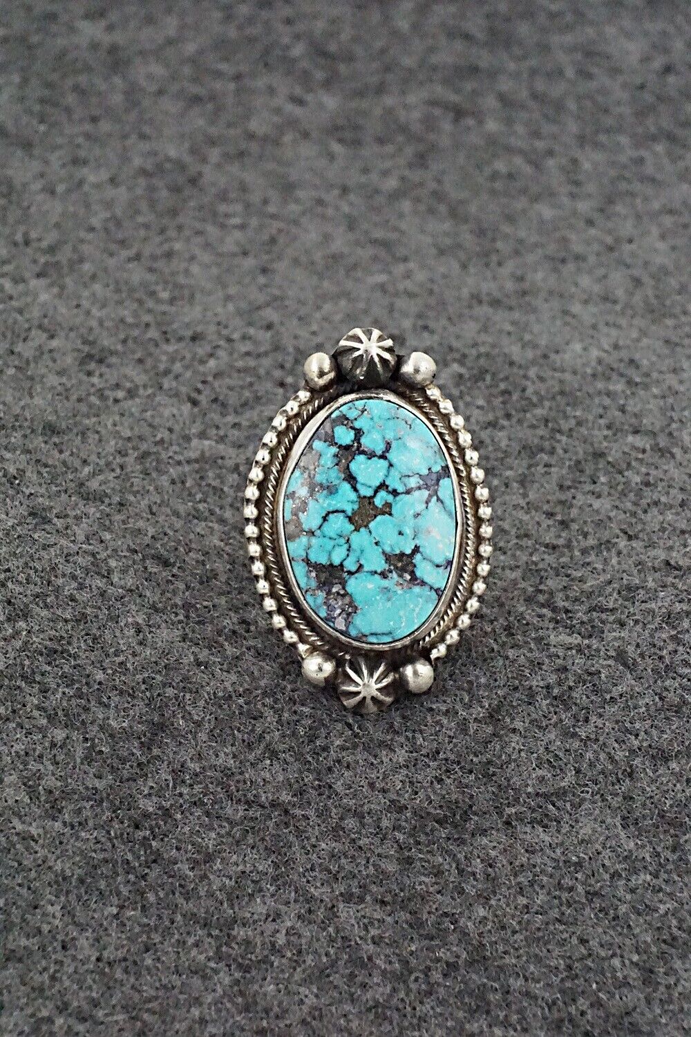 Turquoise & Sterling Silver Ring - Kathleen Livingston - Size 7.5
