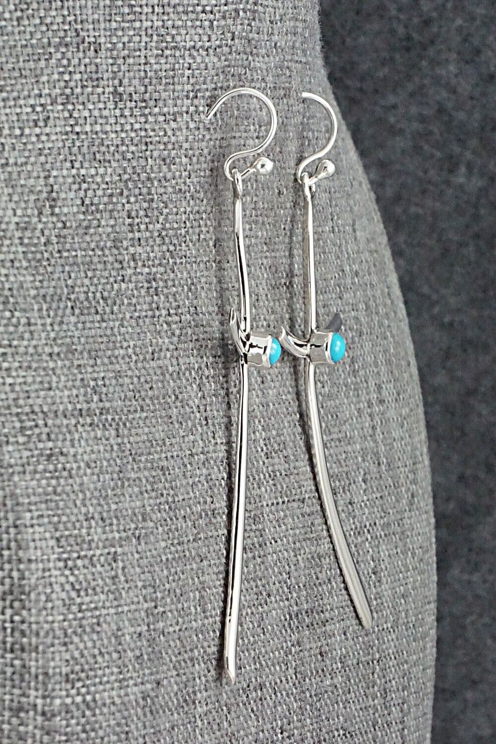 Turquoise & Sterling Silver Earrings - Raymond Coriz