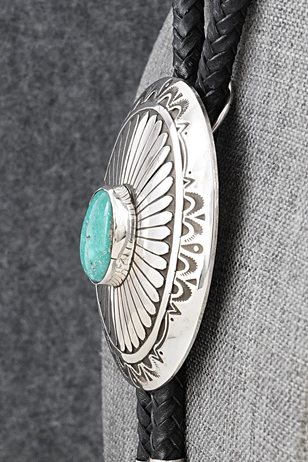 Turquoise & Sterling Silver Bolo Tie - Charlie John