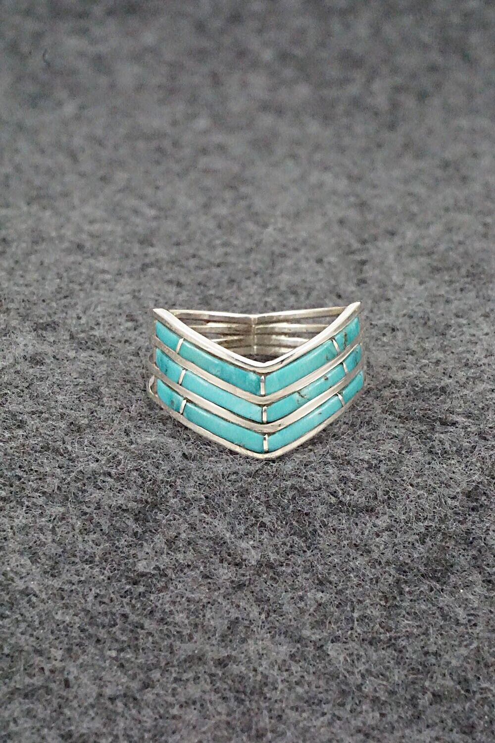 Turquoise & Sterling Silver Ring - Andrew Enrico - Size 10