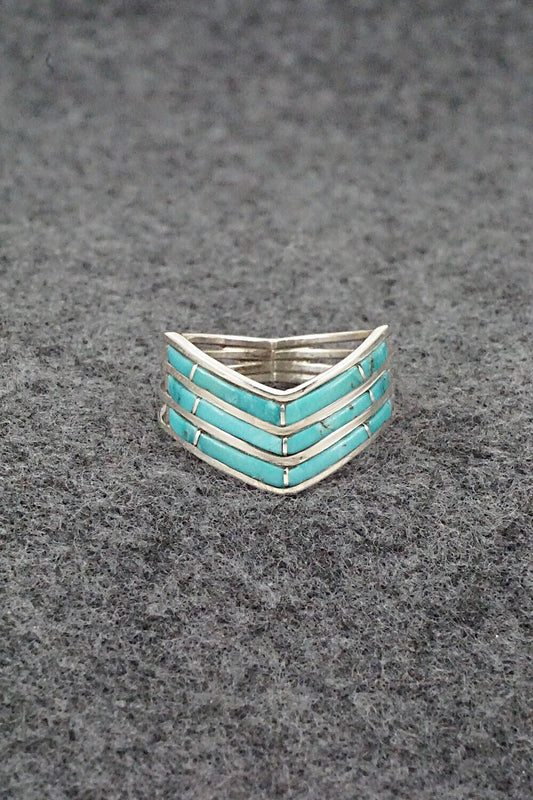 Turquoise & Sterling Silver Ring - Andrew Enrico - Size 10