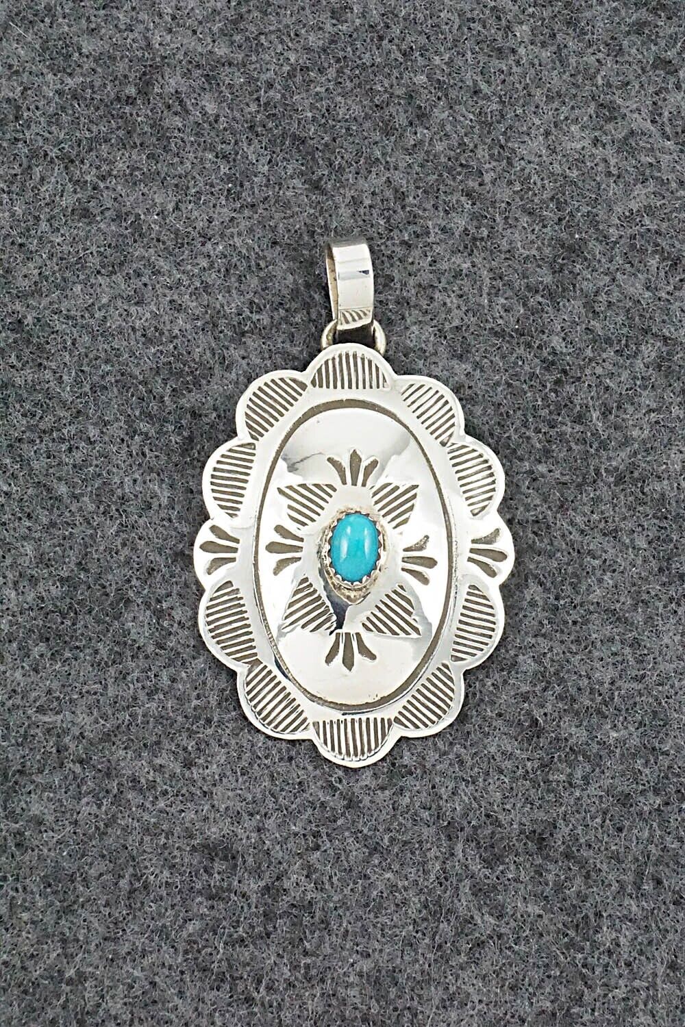 Turquoise & Sterling Silver Pendant - Bertha Begay