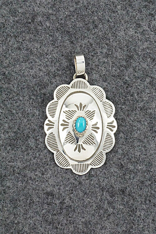 Turquoise & Sterling Silver Pendant - Bertha Begay