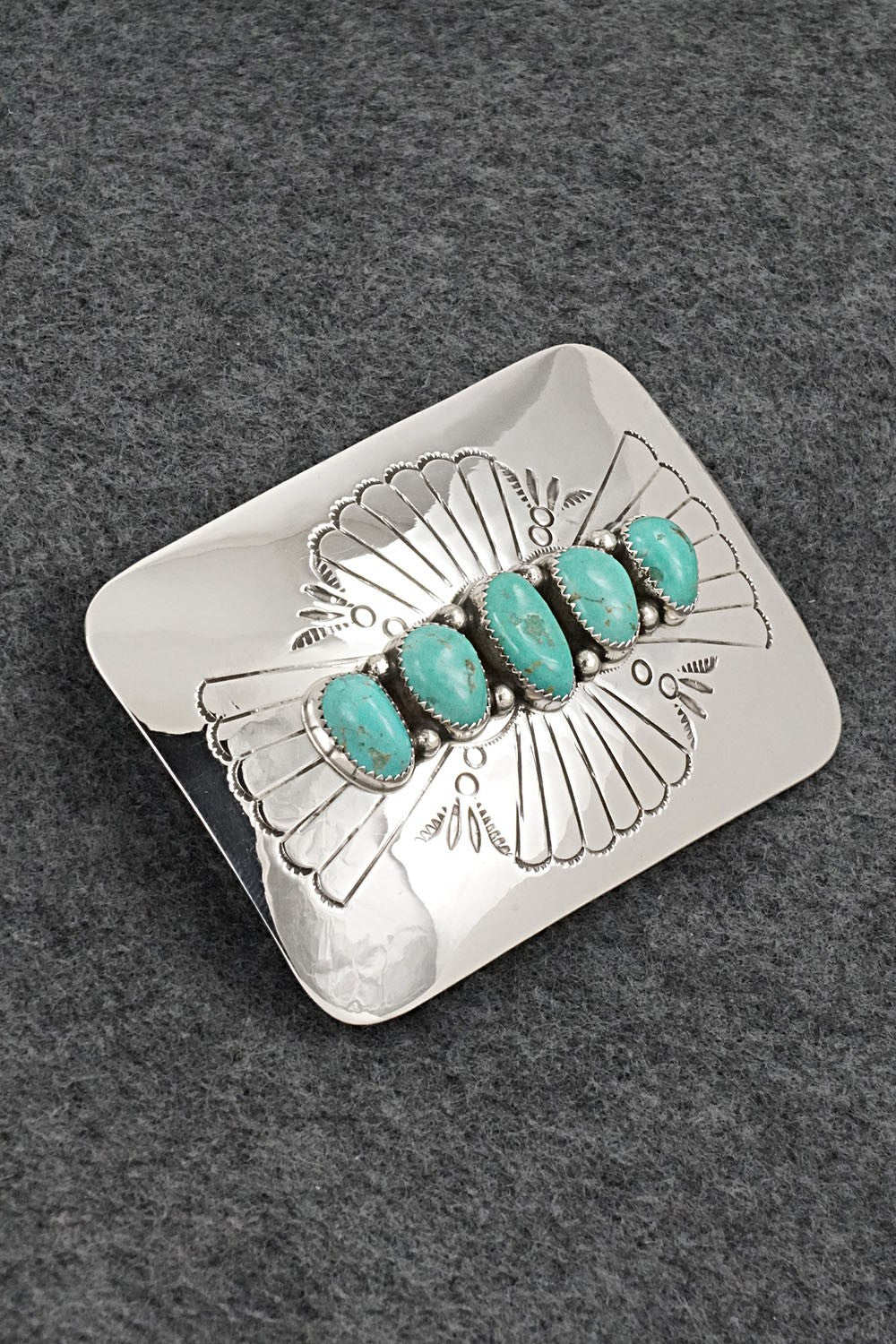 Turquoise & Sterling Silver Belt Buckle - Jolene Begay