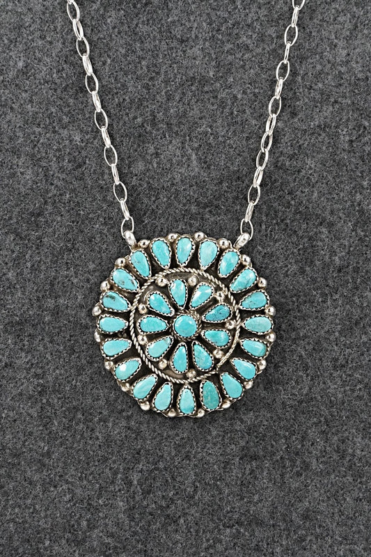 Turquoise & Sterling Silver Necklace - Eunise Wilson