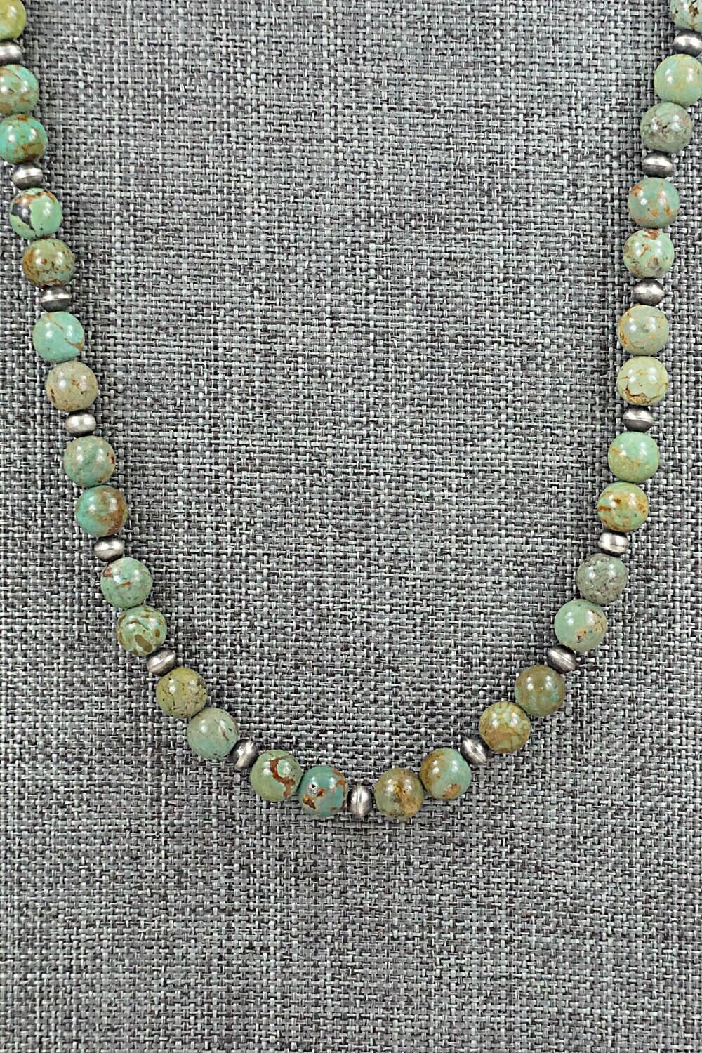 Turquoise & Sterling Silver Necklace 22" - Doreen Jake