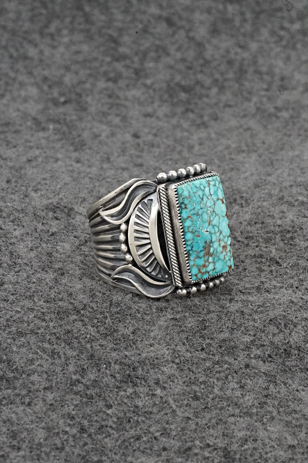 Turquoise & Sterling Silver Ring - Delbert Gordon - Size 11.5