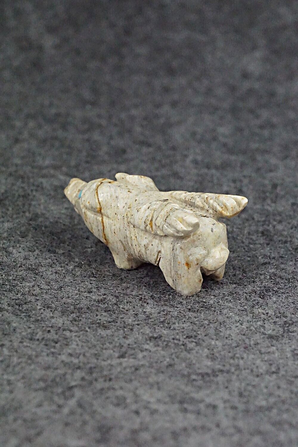 Pig With Wings Zuni Fetish Carving - Stanton Hanaweeka