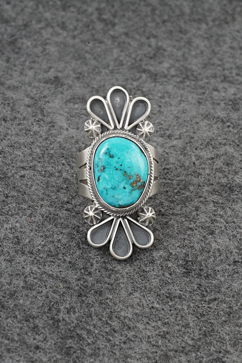 Turquoise & Sterling Silver Ring - Darrin Livingston - Size 8