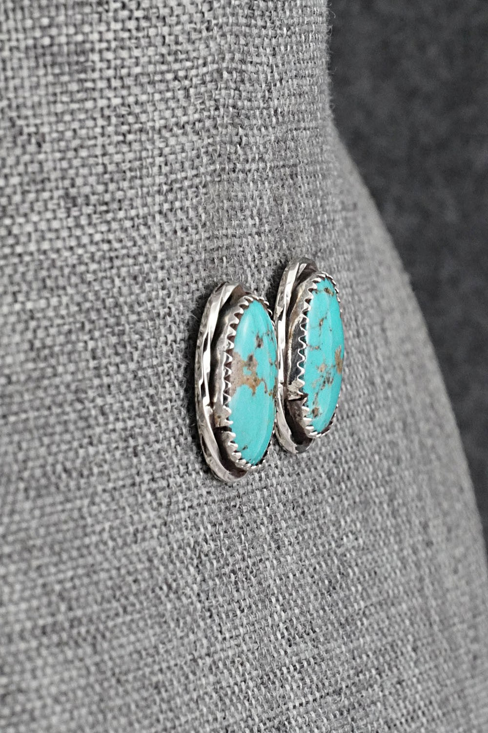 Turquoise & Sterling Silver Earrings - Ernest Hawthorne