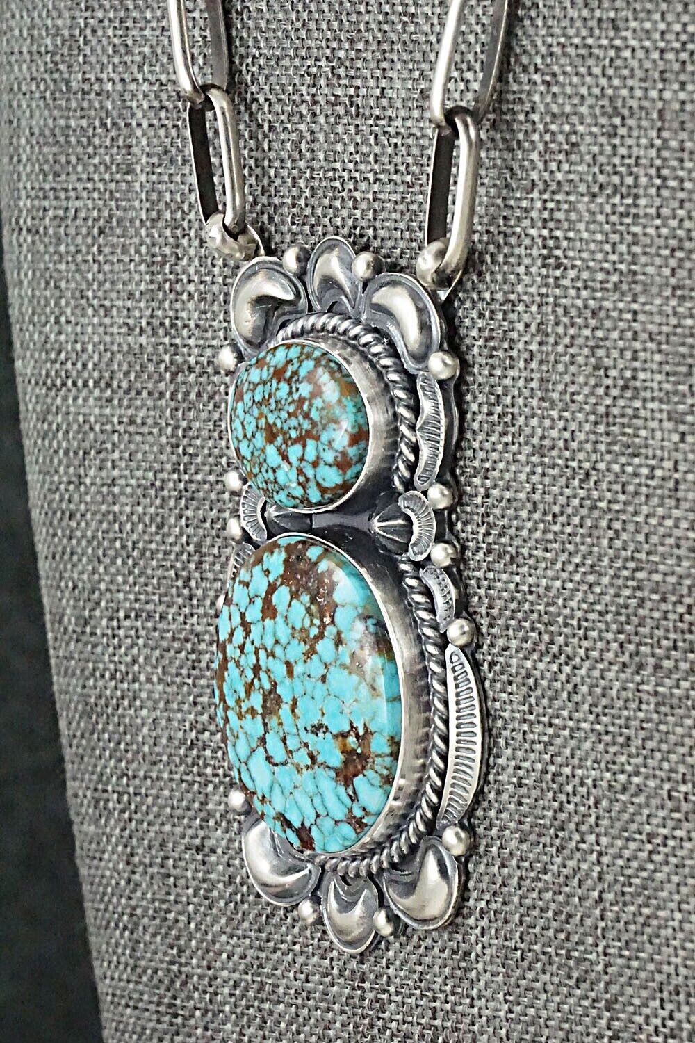 Turquoise & Sterling Silver Necklace - Raymond Delgarito