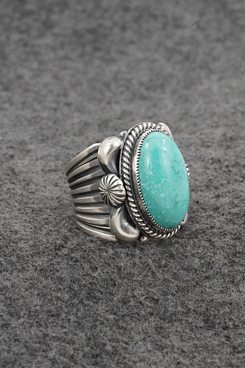 Turquoise & Sterling Silver Ring - Delbert Gordon - Size 8.5