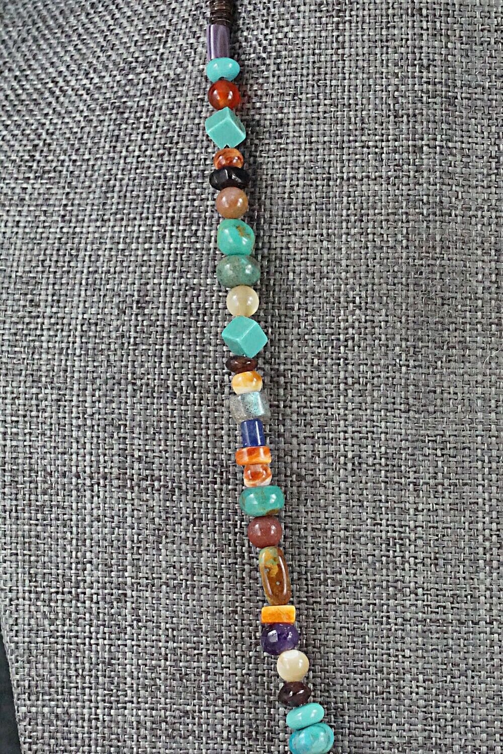 Multi-Stone and Sterling Silver Necklace - Helen Tsosie