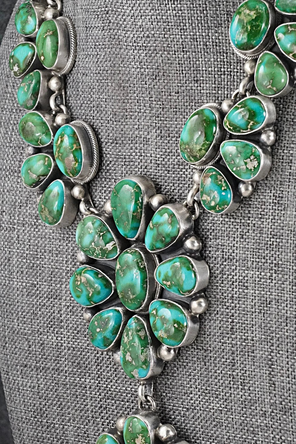 Turquoise & Sterling Silver Necklace and Earrings Set - Kathleen Livingston
