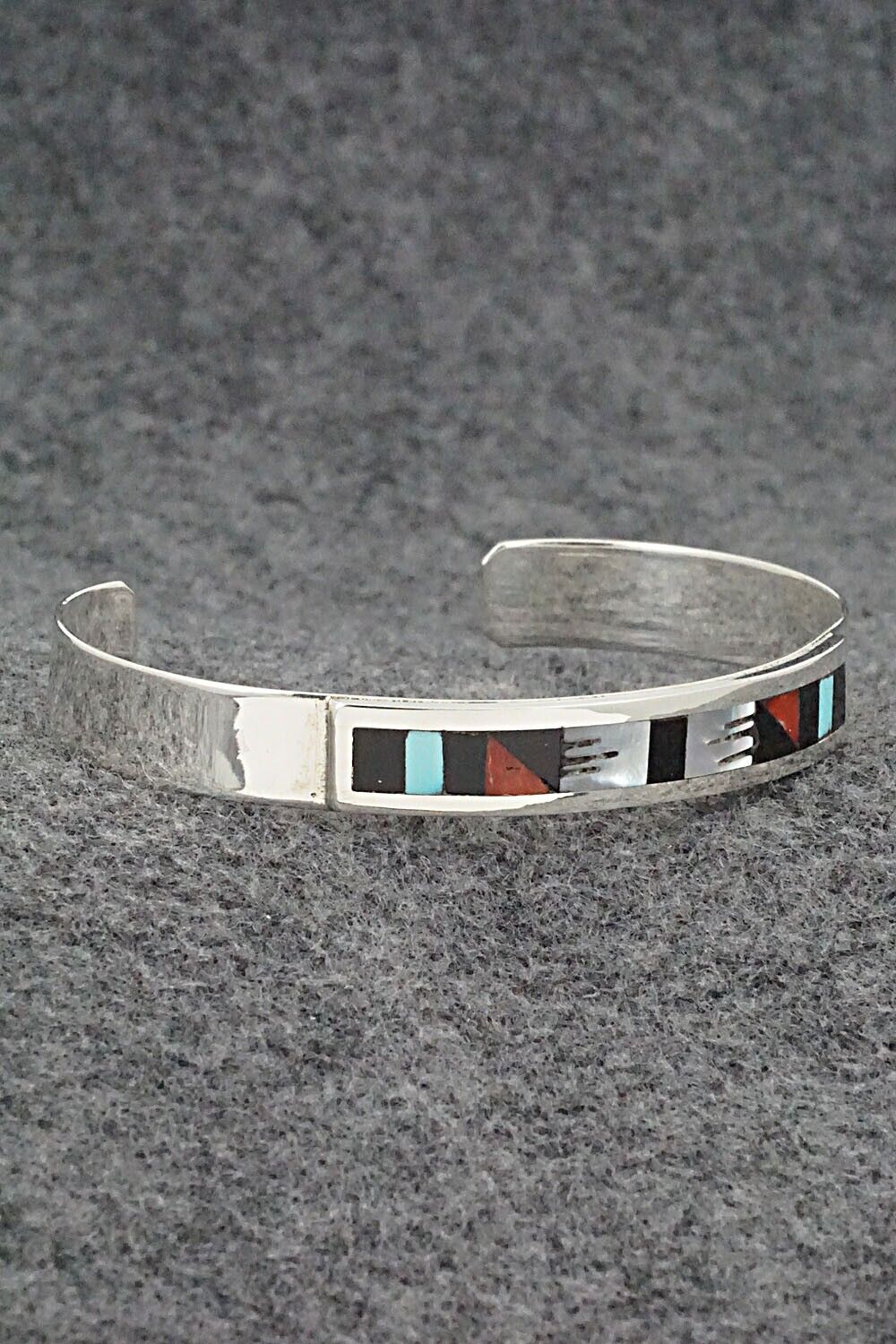 Multi-Stone & Sterling Silver Inlay Bracelet - Leander Othole
