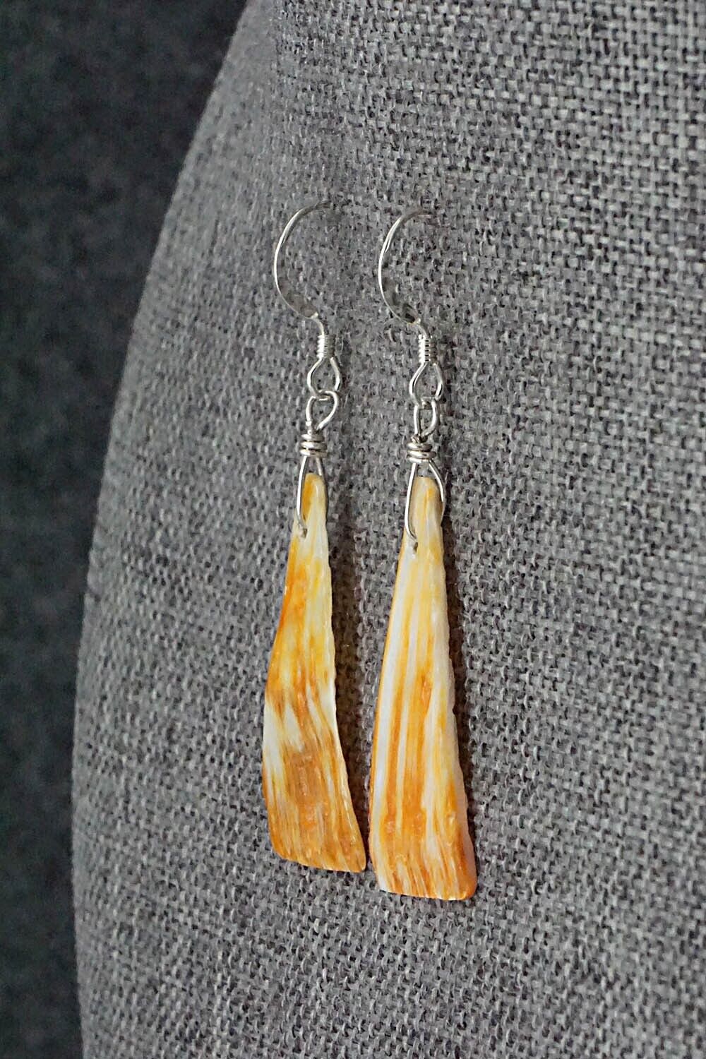 Spiny Oyster & Sterling Silver Earrings - Louise Joe