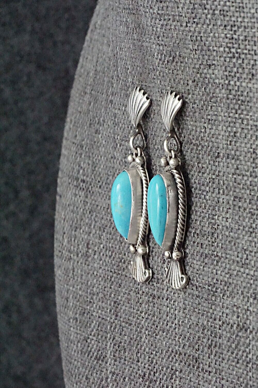 Turquoise & Sterling Silver Earrings - Verley Betone