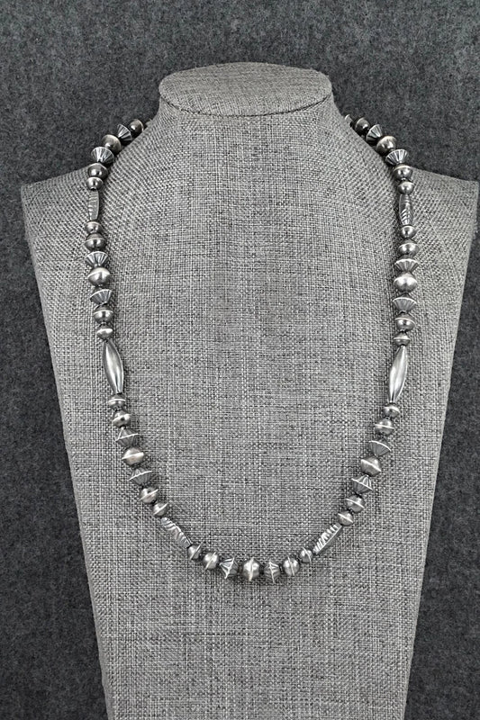 Sterling Silver Navajo Pearl Necklace 22" - Vintage