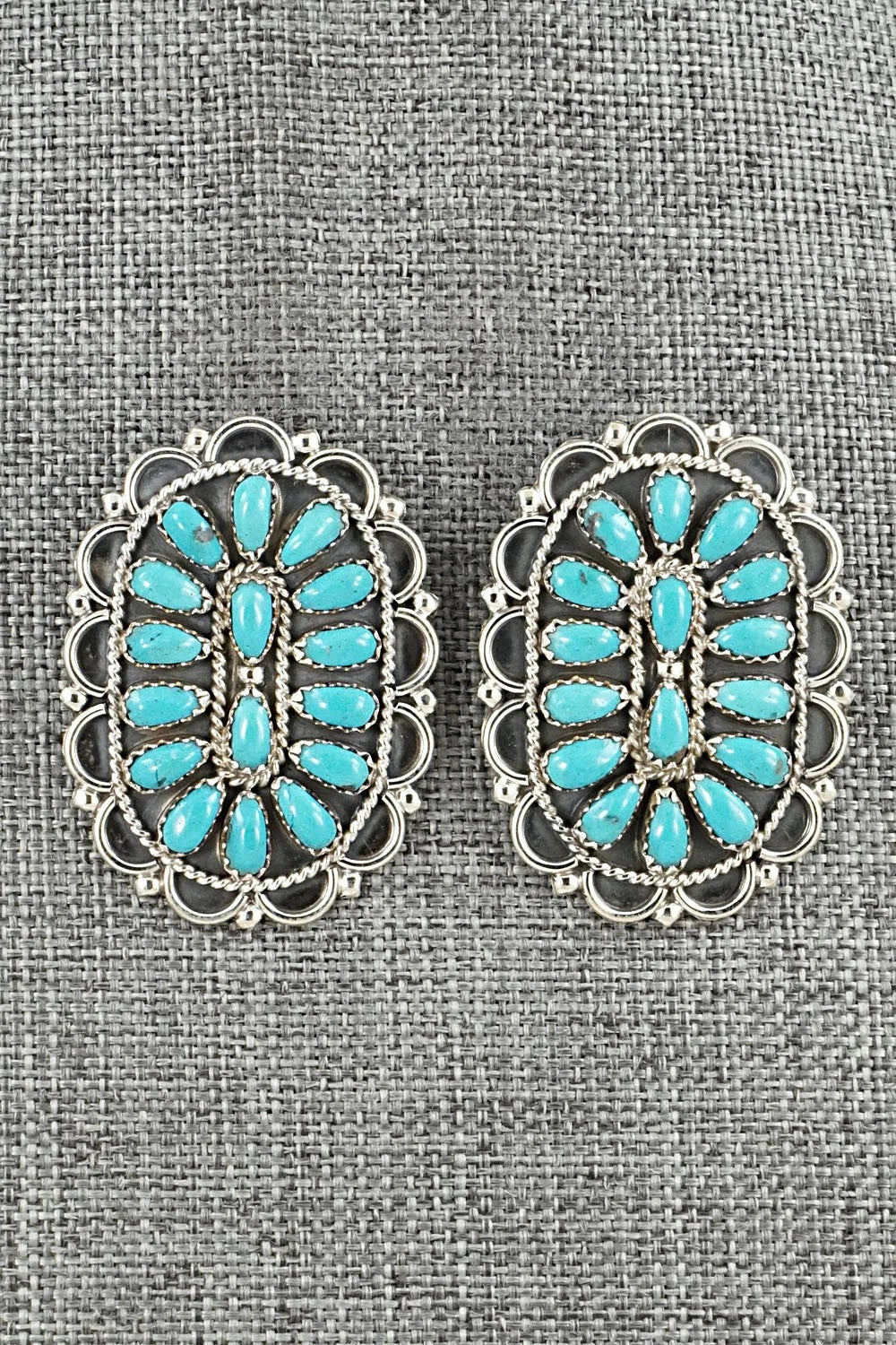 Turquoise & Sterling Silver Earrings - Gerald Mitchell