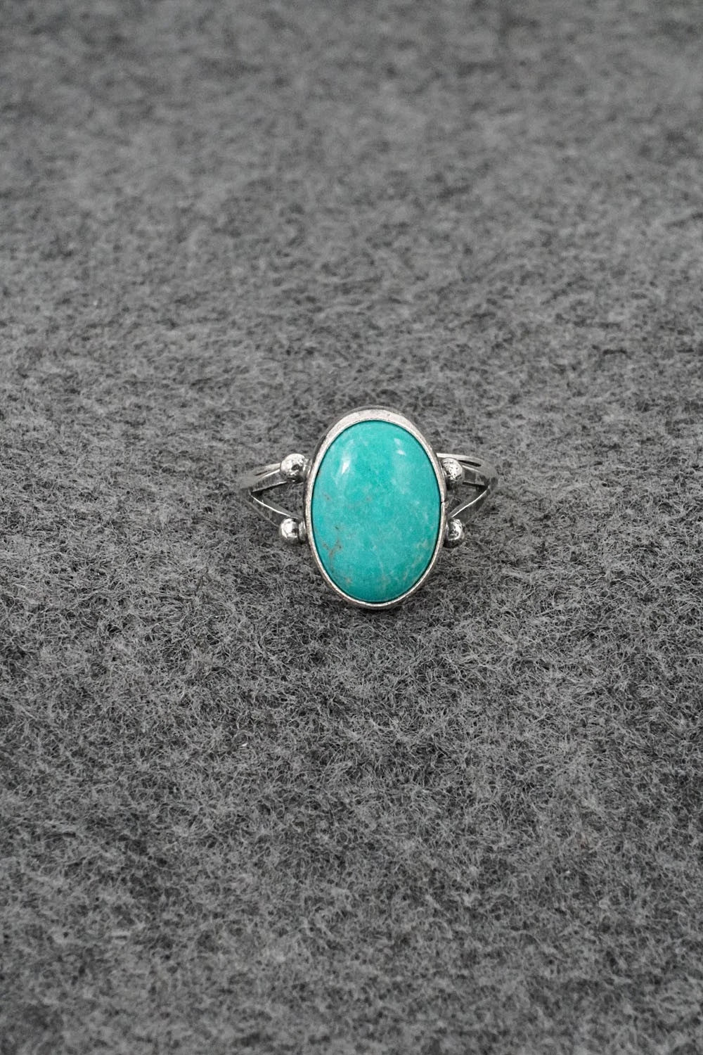Turquoise and Sterling Silver Ring - Jerryson Henio - Size 6.75