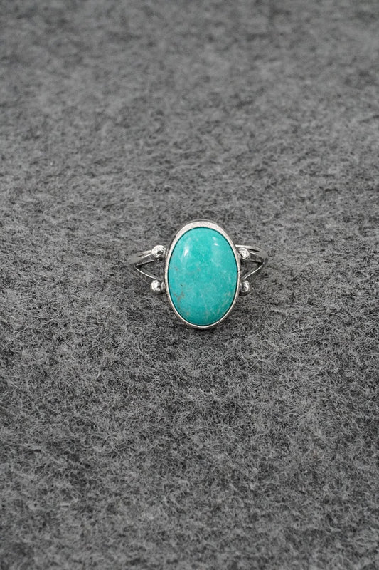 Turquoise and Sterling Silver Ring - Jerryson Henio - Size 6.75