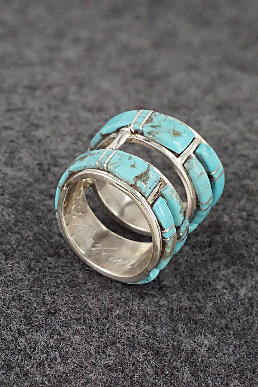 Turquoise & Sterling Silver Ring - Terrance Panteah - Size 6.5