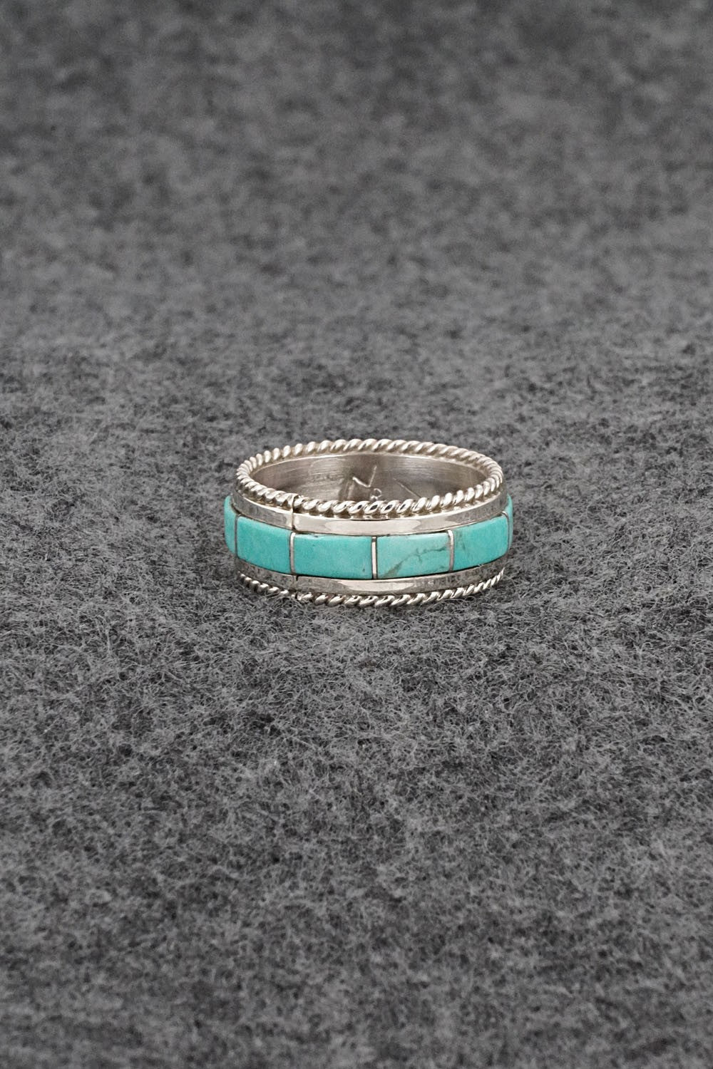 Turquoise & Sterling Silver Ring - Bruce Johnson - Size 6.5
