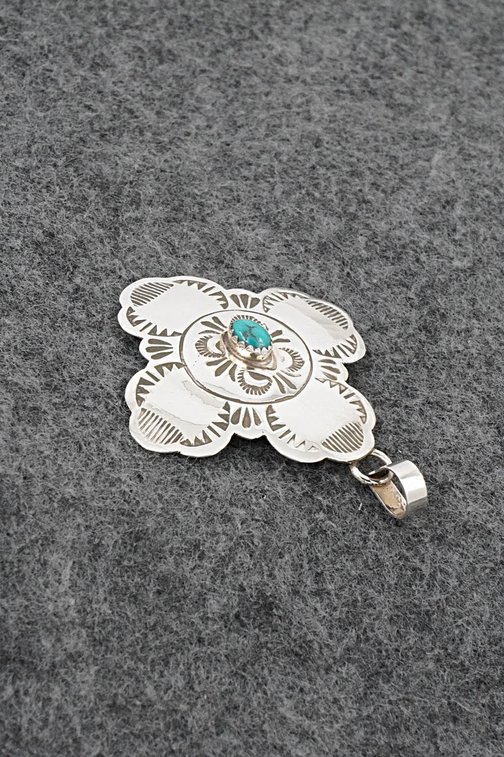 Turquoise & Sterling Silver Pendant - Bertha Begay