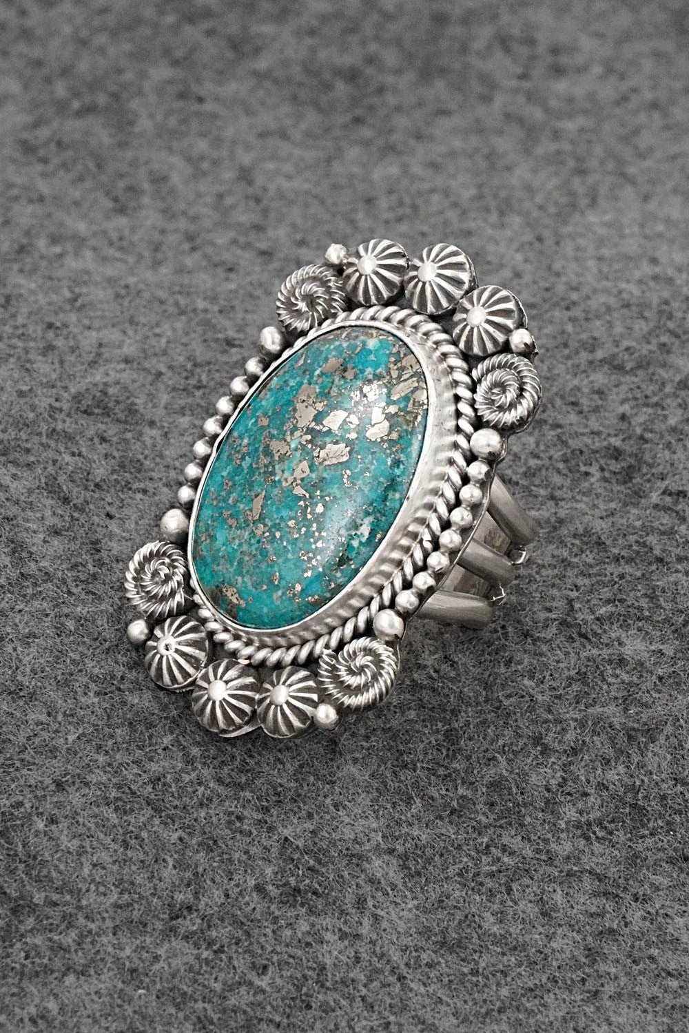Turquoise & Sterling Silver Ring - Rosita Calladitto - Size 9