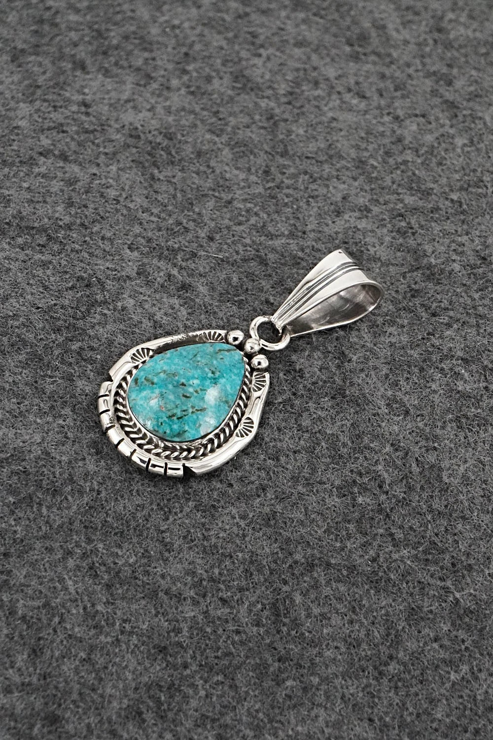 Turquoise & Sterling Silver Pendant - Samuel Yellowhair