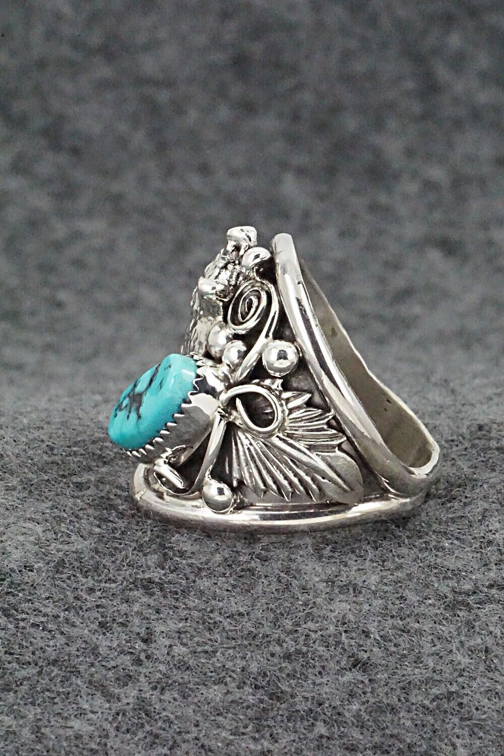 Turquoise & Sterling Silver Ring - Jeannette Saunders - Size 10