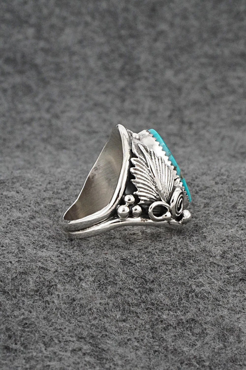 Turquoise & Sterling Silver Ring - Darrell Morgan - Size 11